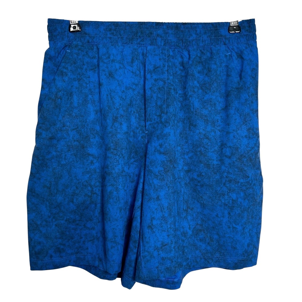 Lululemon Pace Breaker Lined Shorts 7 Mens Blue Marble Print Training Running S